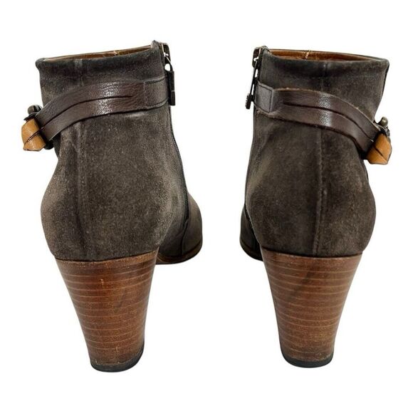 Alberto Fermani Womens Size 40.5 Suede Ankle Boots Booties Heeled Brown Taupe - Picture 6 of 9
